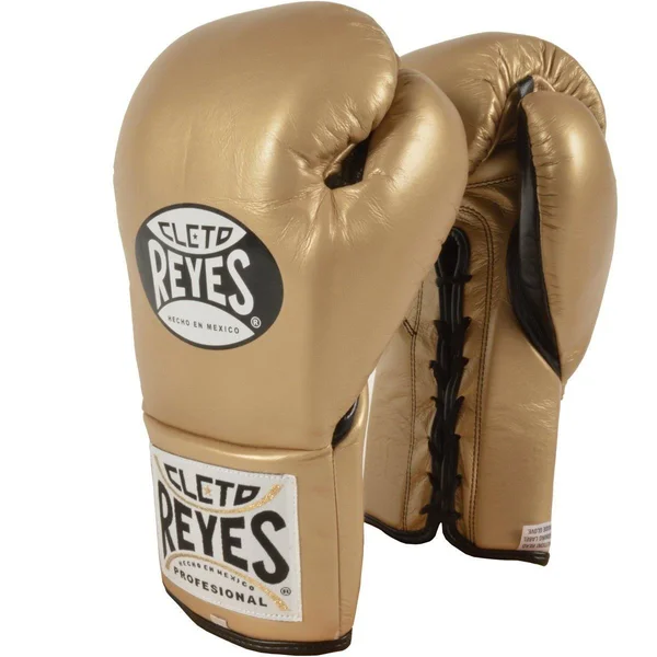 Cleto Reyes Official Lace Up Competition Boxing Gloves - Solid Gold