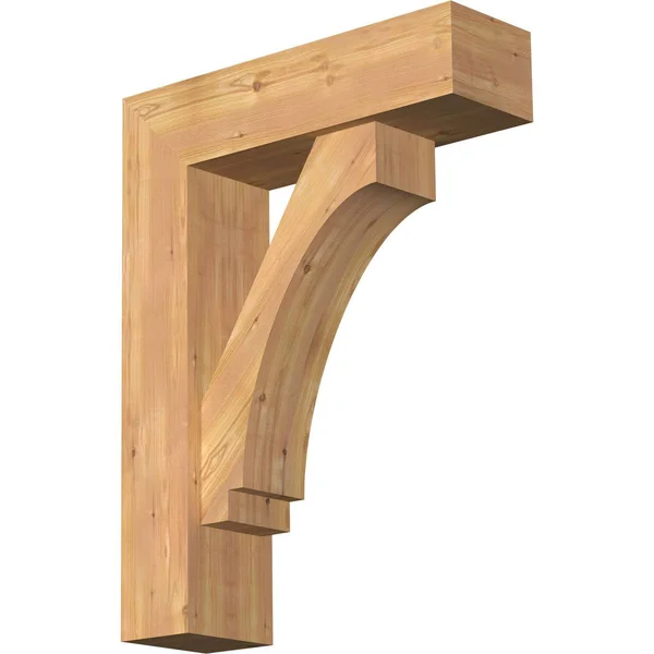 Ekena Millwork 1462780 7 1/2x22W x 26x22D x 34x22H Imperial Block Smooth Bracket w/ Offset Brace, Western Red Cedar
