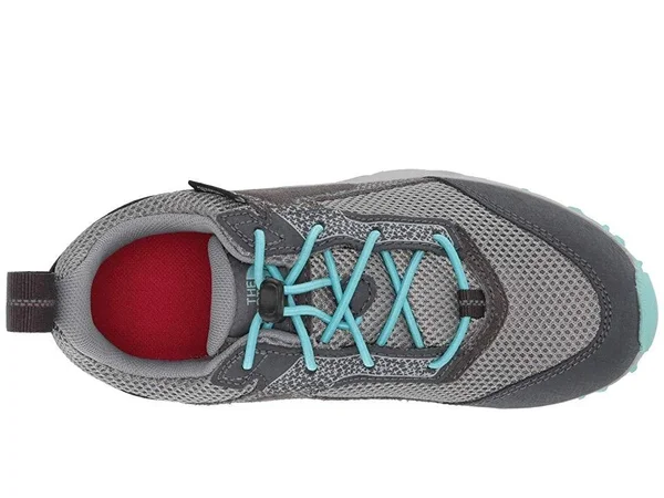The North Face Juniors& Hedgehog Hiker II Waterproof Shoe - 1 - Blackened Pearl, Aqua Splash