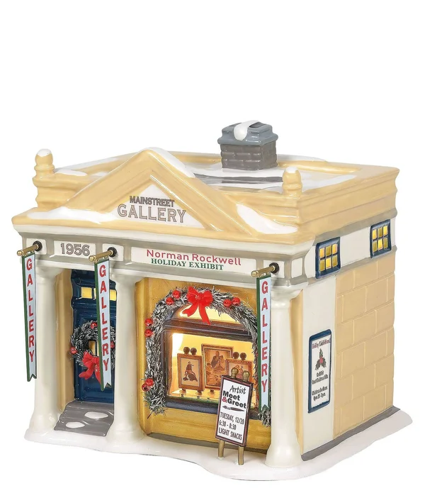Department 56 Snow Village Rockwell's Holiday Exhibit