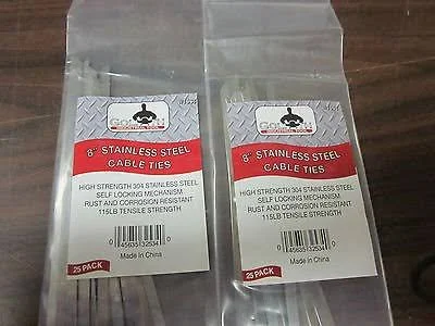 Goliath Industrial Tool WTSS8 ~ 50 ~ G Industrial 8x22 Stainless Steel Metal Locking Wire Cable Zip Ties Straps