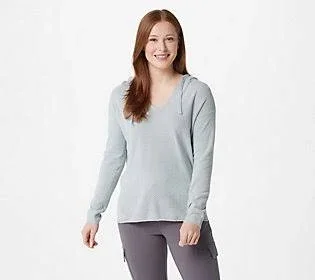 Barefoot Dreams CozyChic Ultra Lite Pointelle Hoodie - Size 3X, Blue Water