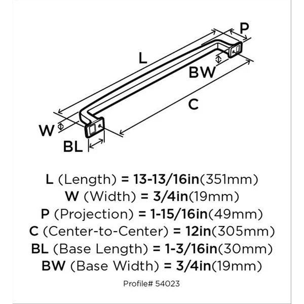 Amerock BP54023BBZ Westerly 12 in (305 mm) Center-to-Center Golden Champagne Appliance Pull