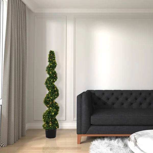 Vickerman TP170460LED 5' Boxwood Spiral in Pot UV 130ww LED