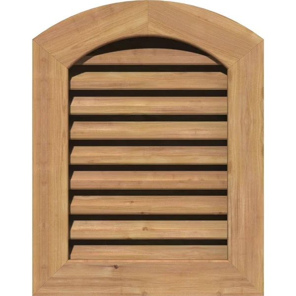 Ekena Millwork GVWAR24X2600SFUWR 24x22W x 26x22H Arch Top Gable Vent (29x22W x 31x22H Frame Size): Unfinished - Functional, Smoot