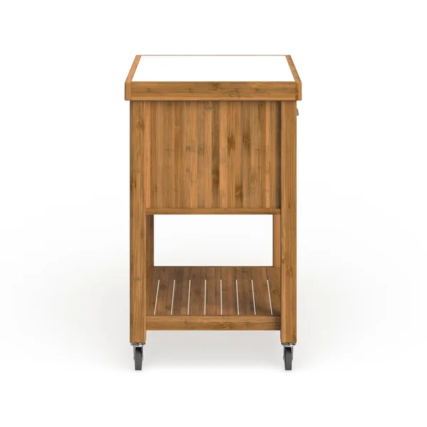 Copper Grove Hemenway Stainless Steel Top Bamboo Kitchen Cart - Brown