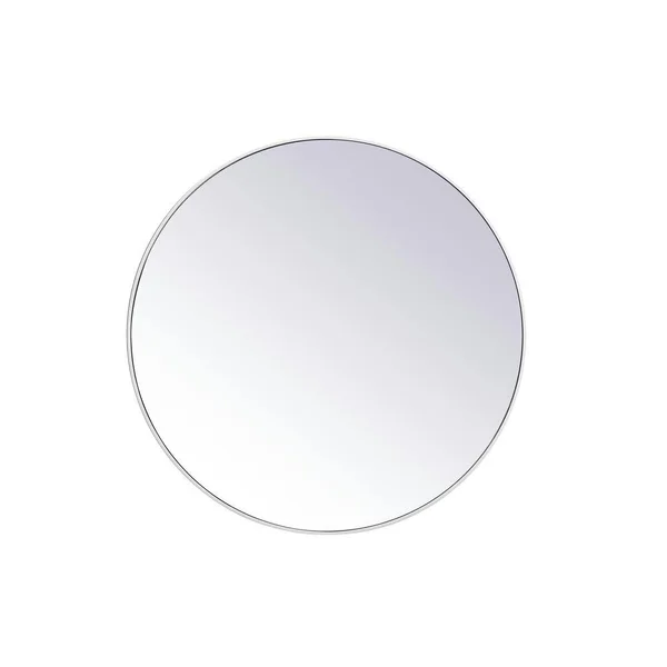 Elegant Furniture Large Round White Modern Mirror (45 in. H x 45 in. W)