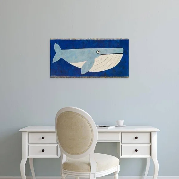 Easy Art Prints Casey Craig's 'Wendell The Whale' Premium Canvas Art (12 x 24)