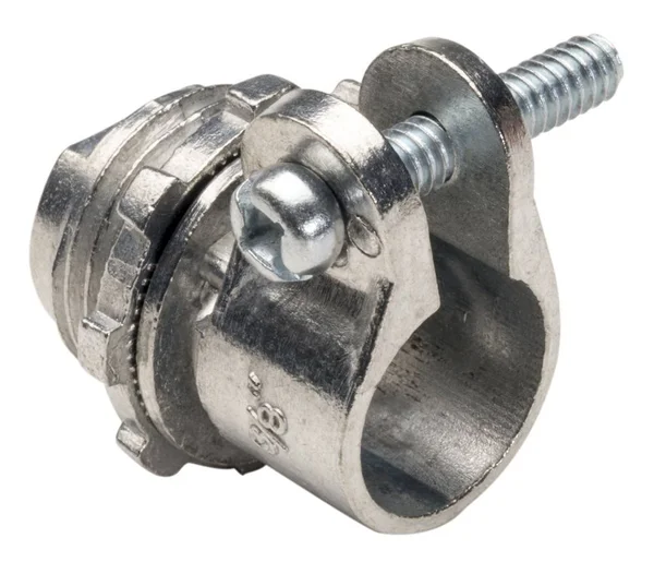 Topaz 158 3 in BX-Flex Connector - Straight Squeeze Type - Zinc