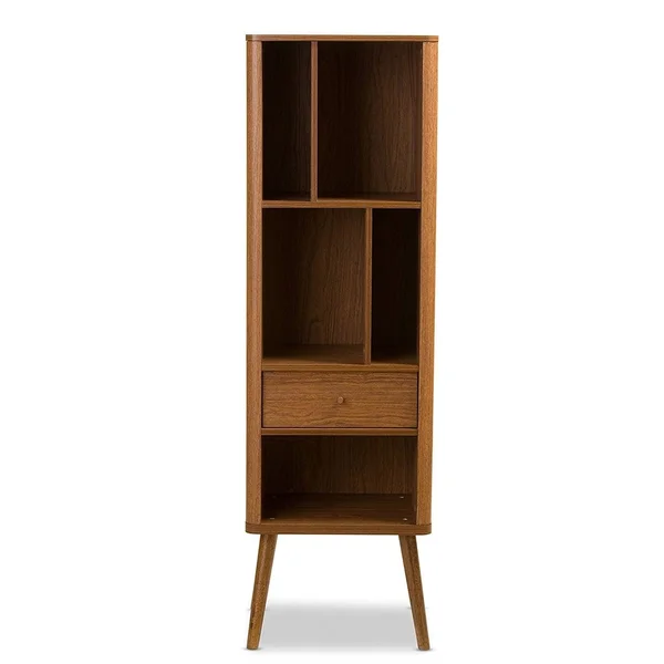 Mid-Century Modern Classic Bookcase Sideboard Cabinet - Brown