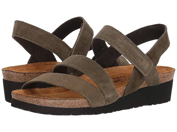 Naot Women's Kayla Sandal, Size: 42, Oily Olive Suede