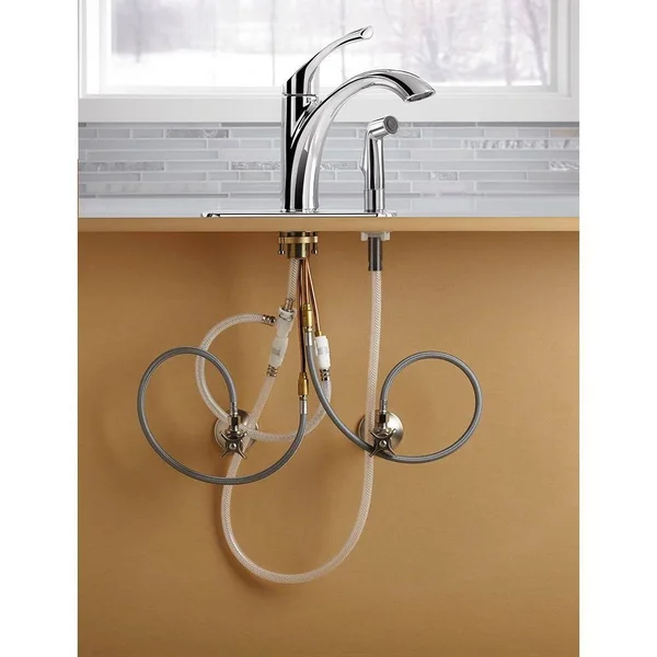 Mistos Standard Single-Handle Pull-Out Sprayer Kitchen Faucet in Polished Chrome with Side Sprayer