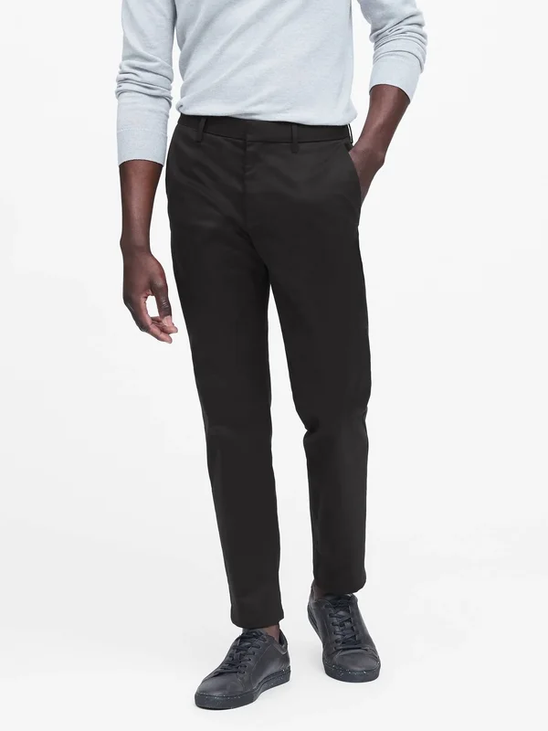 Banana Republic Men's Mason Athletic Tapered Rapid Movement Chino Pant Black Size 29W 32L