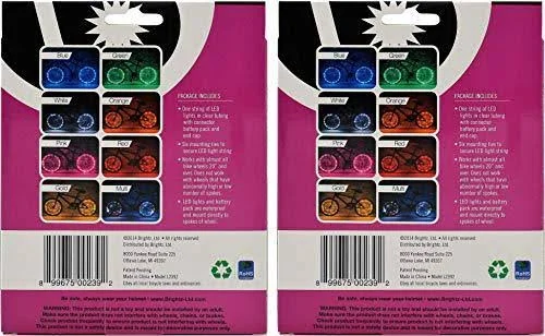 Brightz LTD Wheel LED Bicycle Accessory Light 2-Pack Bundle for 2 Tires Pink