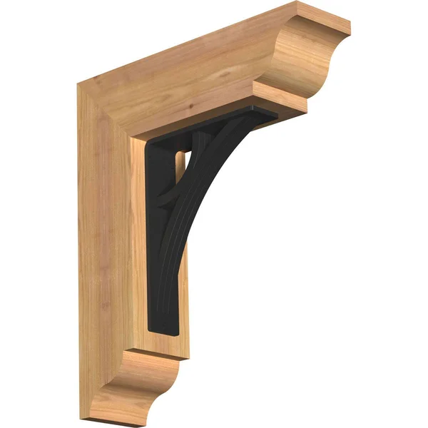 Ekena Millwork 3 1/2x22W x 15 1/2x22D x 18x22H Galveston Traditional Ironcrest Smooth BRACKET, Western Red Cedar (2x22W x 7 1/2x