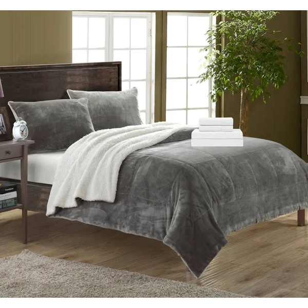 Chic Home Evie 2 Piece Twin XL Comforter Set; Grey