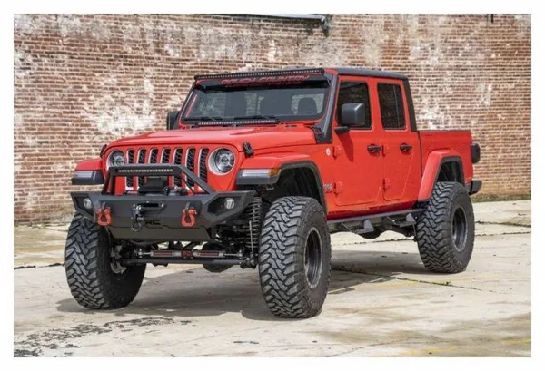 Rough Country Jeep 50-Inch Straight LED Light Bar Upper Windshield Kit w/ Dual-Row Black Series LED (2020 Gladiator JT - 18-20 Wr