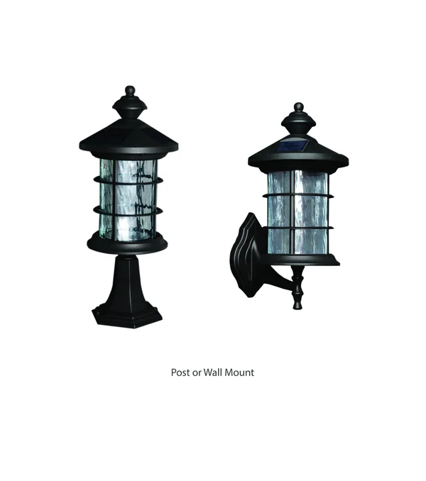 Classy Caps SLP227 Black Aluminum Hampton Solar Lamp