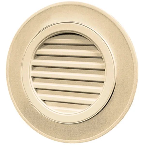 Mid-America 00410028012 28x22W x 28x22H Round Gable Vent Louver, 50 Sq. inch Vent Area, 012 - Dark Almond