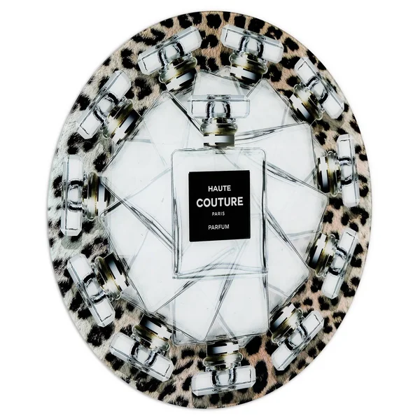 Empire Art Direct Haute Couture Frameless Free Floating Tempered Glass Round Graphic Wall Art - 20 inch x 20 inch, Ready to Hang