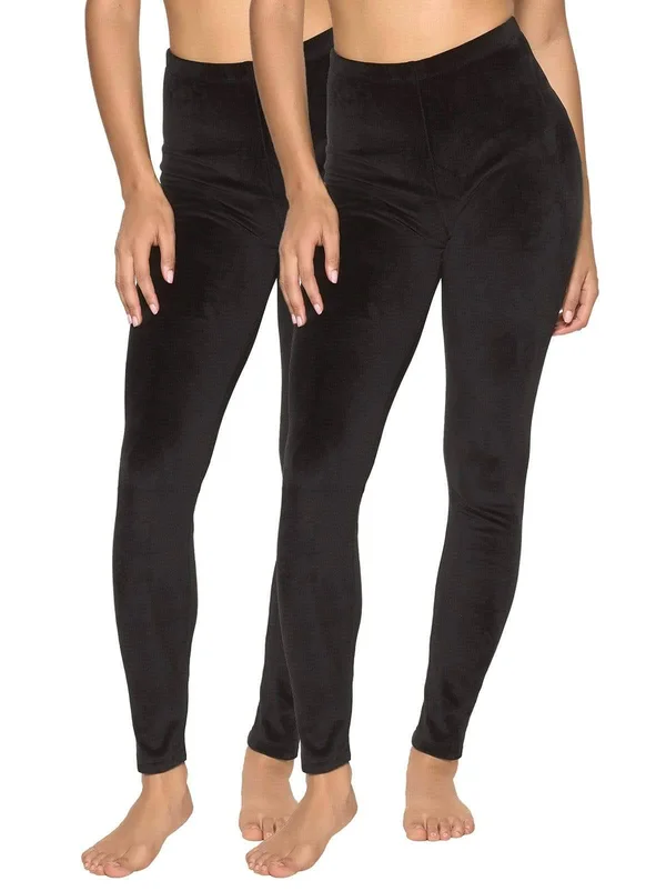 Felina - Velour Winter Leggings 2, Large, Navy/Charcoal