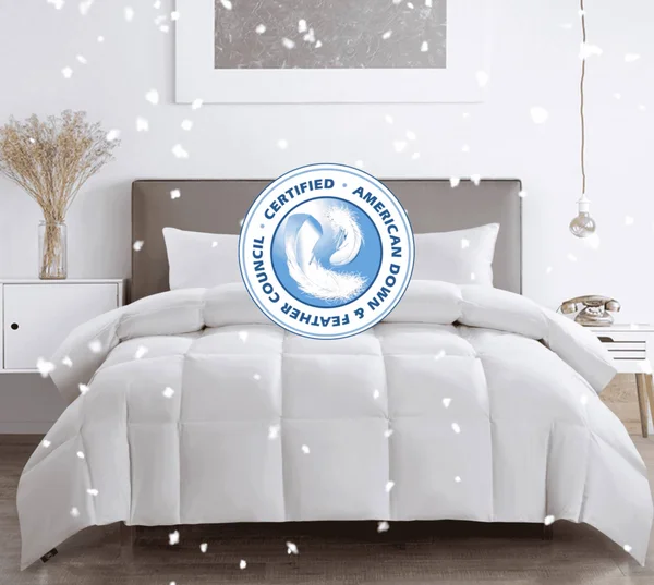 Kathy Ireland Light Warmth White Goose Feather and Down Fiber Comforter Twin