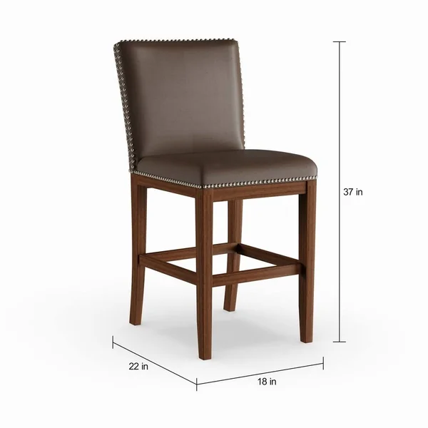Strick & Bolton Hugo 24-inch Faux Leather Counter Stool (Set of 2) (White)