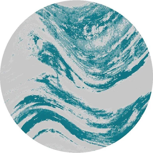 Kas Provo 5765 Grey/Teal Strokes Area Rug 5&3x22 x 7&7x22