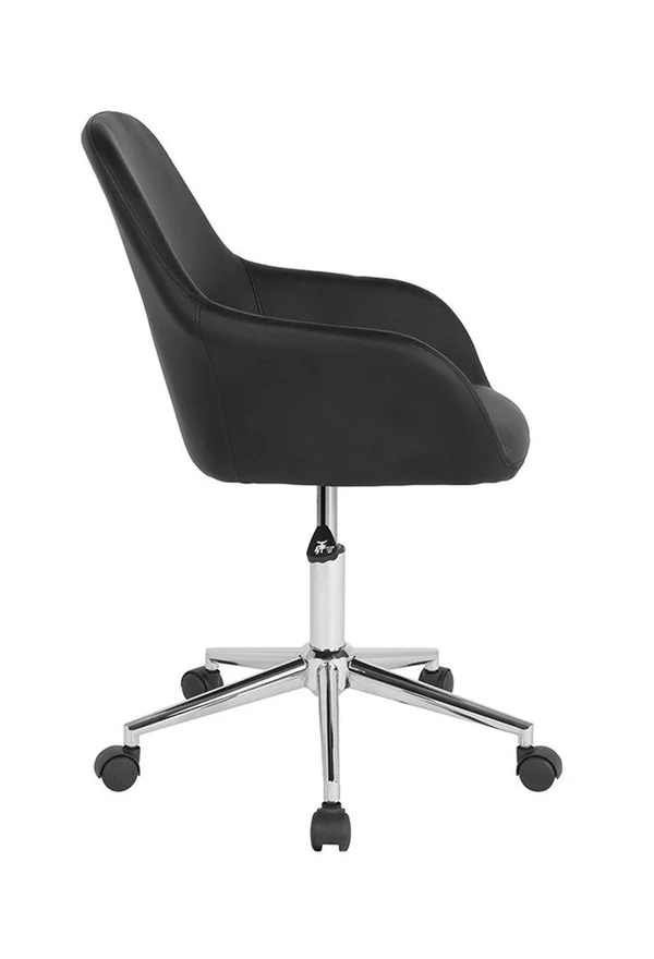 Flash Furniture Cortana Home Mid Back Leather Swivel Office Chair, White