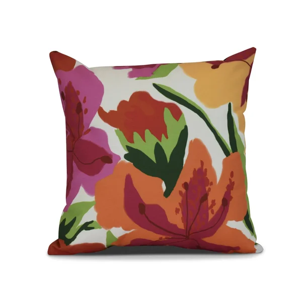 Tropical Floral - Floral Print Outdoor Pillow