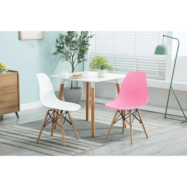 Porthos Home Mid-Century Style Dsw Modern Dining Chair, Set of 4 - Yellow