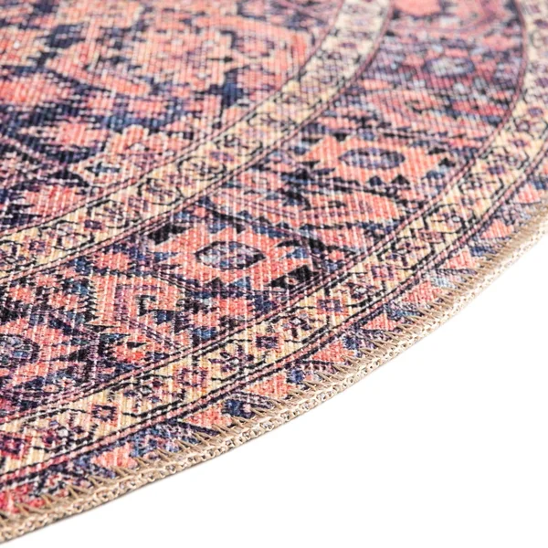 Unique Loom Revival Bright Colors Floral Rug 5' x 8' Oval Navy Blue/Orange