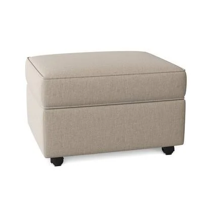 Meagan 28x22 Rectangle Standard Ottoman Wayfair Custom Upholstery Body Fabric: Trixie Linen