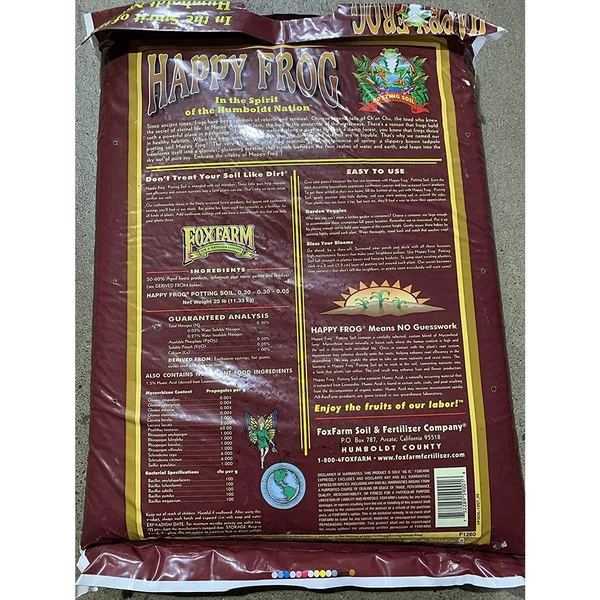 FoxFarm Fx14047 Ph Adjusted Happy Frog Potting Soil Bag, 4 Cu ft (2 Pack)