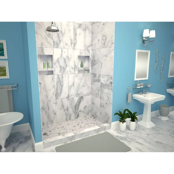 Tile Redi 3260LSPVC-15-2-4 60x22 x 32x22 Single Threshold Shower Base Drain Location Left