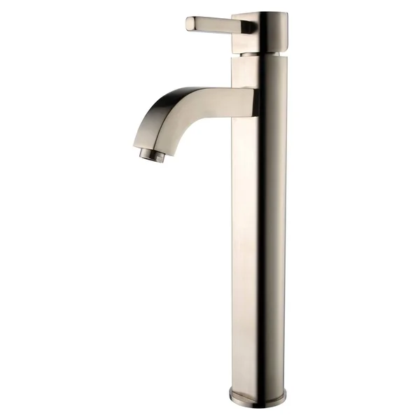 Kraus C-KCV-122-1007SN White Rectangular Ceramic Sink and Ramus Faucet Satin Nickel