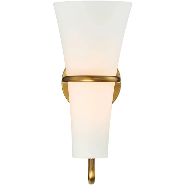 Possini Euro Rebecca 14x22 High Brass and Glass Wall Sconce