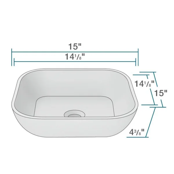 Rene R11-5003-Plt-R9-7003 Stone Composite Square Vessel Sink - Platinum, Chrome, Silver