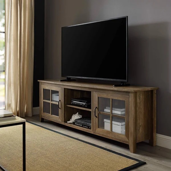 Walker Edison 70x22 Farmhouse Wood TV Stand - Rustic Oak