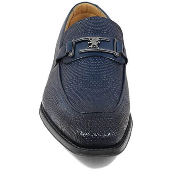 Stacy Adams Men's Pomeroy Moc Toe Bit Slip-On - Ink Blue