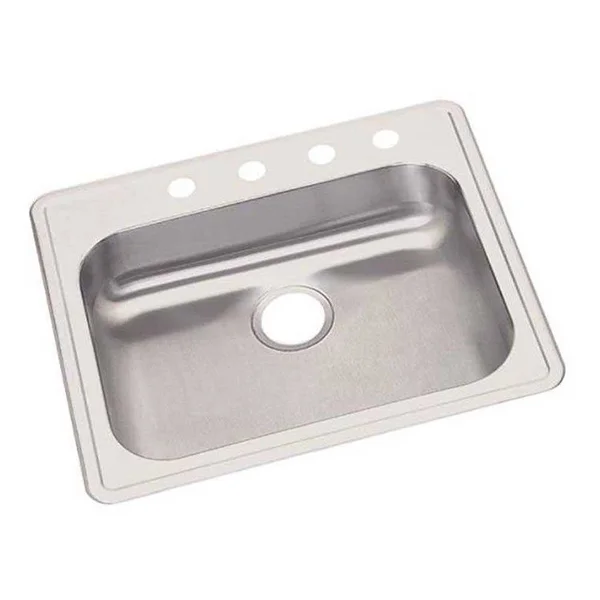 Elkay GE125214 Dayton 25x22 Stainless Steel Kitchen Sink, Single Bowl, Satin