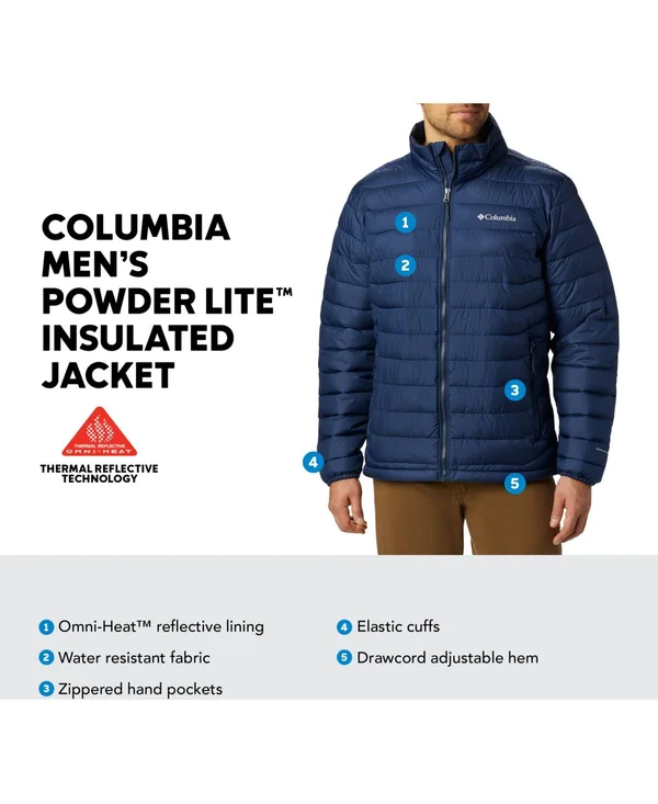 Columbia Men's Powder Lite Jacket, Size: 2XL, Blue