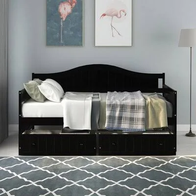 Aprilia Twin Daybed with Drawers Red Barrel Studio Color: Espresso