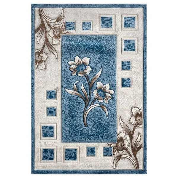MDA Home Rhodes Blue Transitional Polypropylene Area Rug - 5&2x22 x 7&5x22