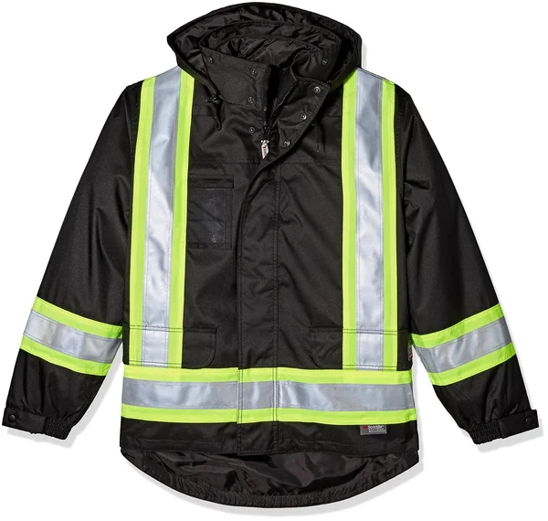Safety Insulated 5-in-1 Parka, 2XL, Black Work King S42621