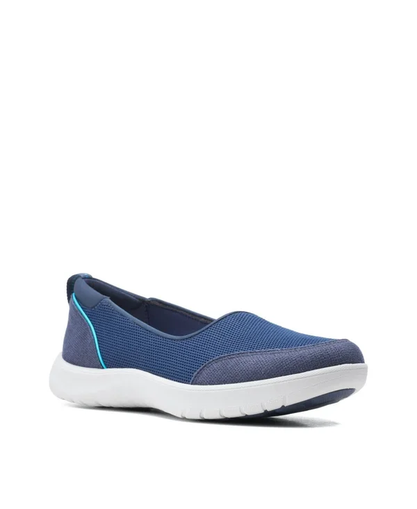 Clarks Women's Cloudsteppers Adella Blush Shoes - Navy Textile