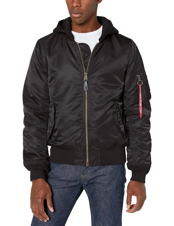 MA-1 Natus Bomber Jacket - Black/New Silver Lining, Xs, Alpha Industries