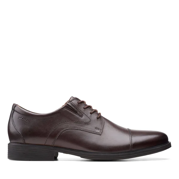 Clarks Whiddon Cap Men's Shoes Dark Brown Leather : 14 D - Medium
