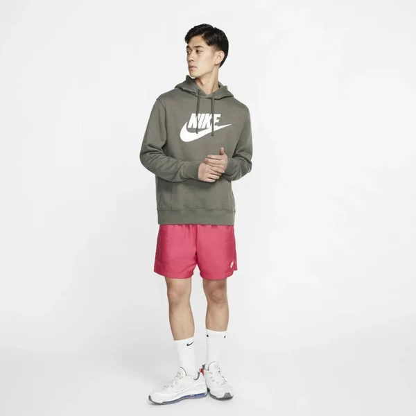 Nike Men's Sportswear Club Fleece Graphic Pullover Hoodie, Light Army Green, Size: XXL, Fleece/Polyester/Cotton