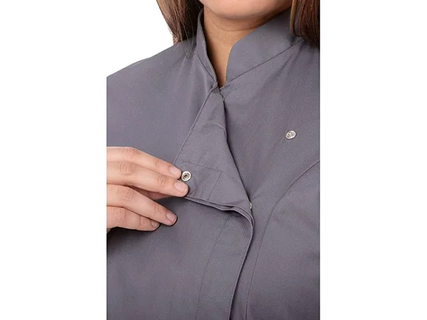 Chef Works BCWMC007GRY2XL Lansing Women's Chef Coat Gray 2XL